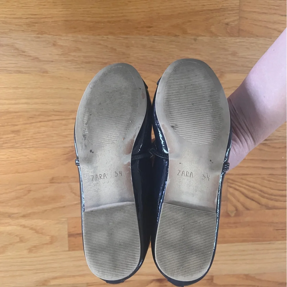 Zara navy blue girl shoes size 34 Ballerina flats